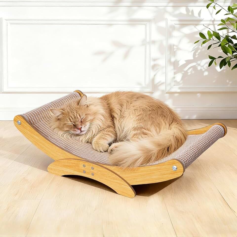 Kratzbrett Katzen, Kratzbrett Sisal, Groß Kratzbretter Katze, Kratzmatte Katze, Holzständer Kratzmöbel Katzen, Langlebig Katzenbett