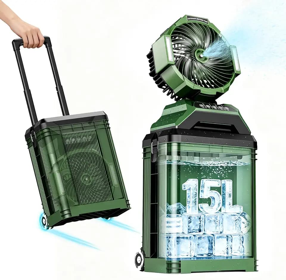 Portable Misting Fan for Outside, 30000mAh Rechargeable Outdoor Cooling Fan