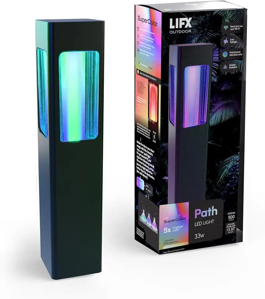 LIFX Smart Outdoor Path Lights - Wi-Fi RGBW - Matter Certified 12V- Square