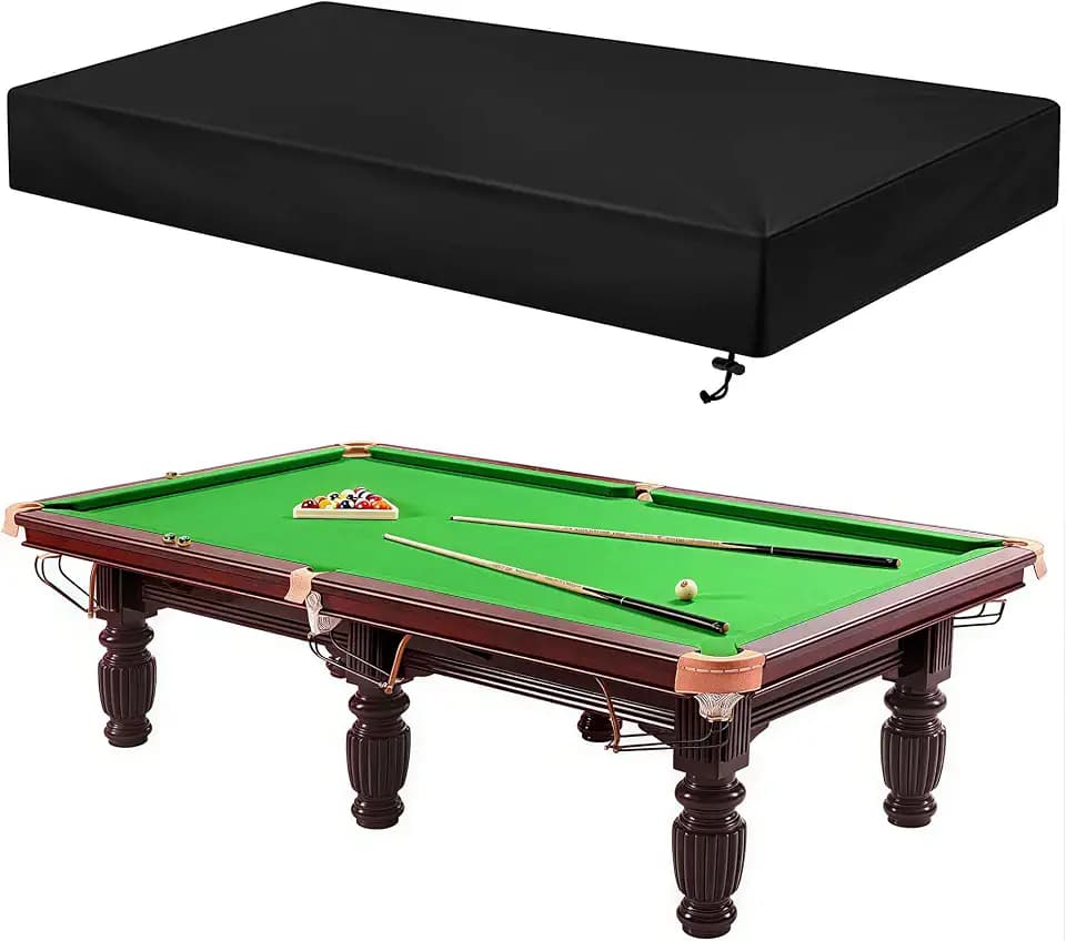 ohbien 8ft Billardtisch Abdeckung mit Kordelzug 210D Oxford-Stoff Abdeckung