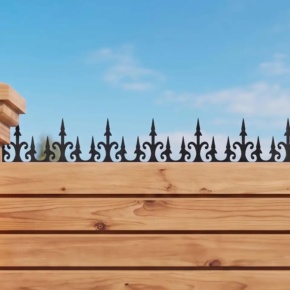 Metal Anti Climb Fence Spikes, Decorative Fence Topper Wall Spikes for Outside, Fence Spikes Animal Deterrent for Cats, Squirrels and Birds, Iron Fence Topper for Garden Gate Wall Roof Edge