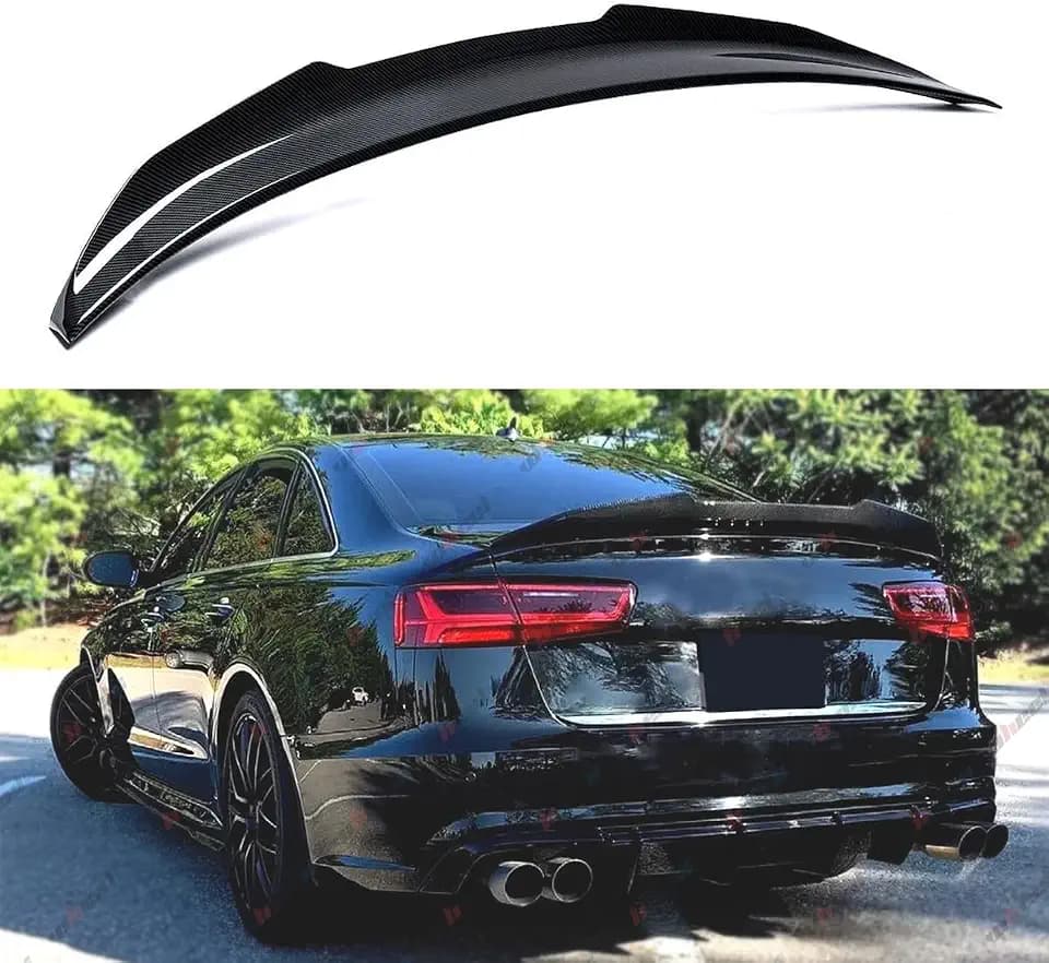 Rear Spoiler Fits 2012-2018 Audi A6 S6 C7, Carbon Fiber Look - WheelX