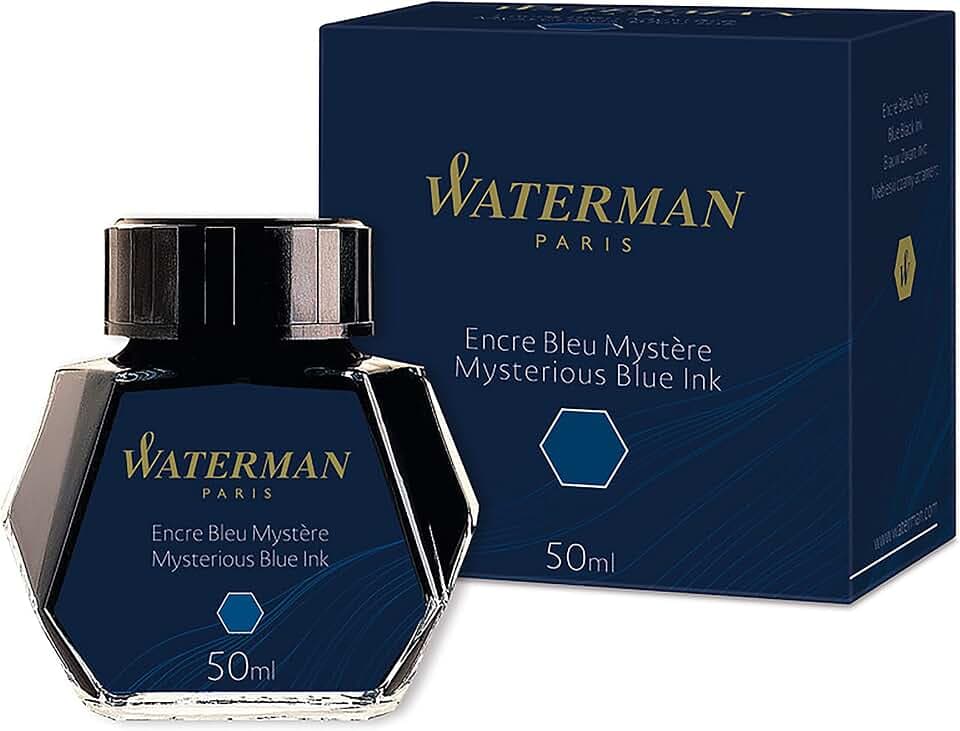 Waterman Füllertinte im Tintenfass | Mysterious Blue | Tintenflacon mit 50 ml