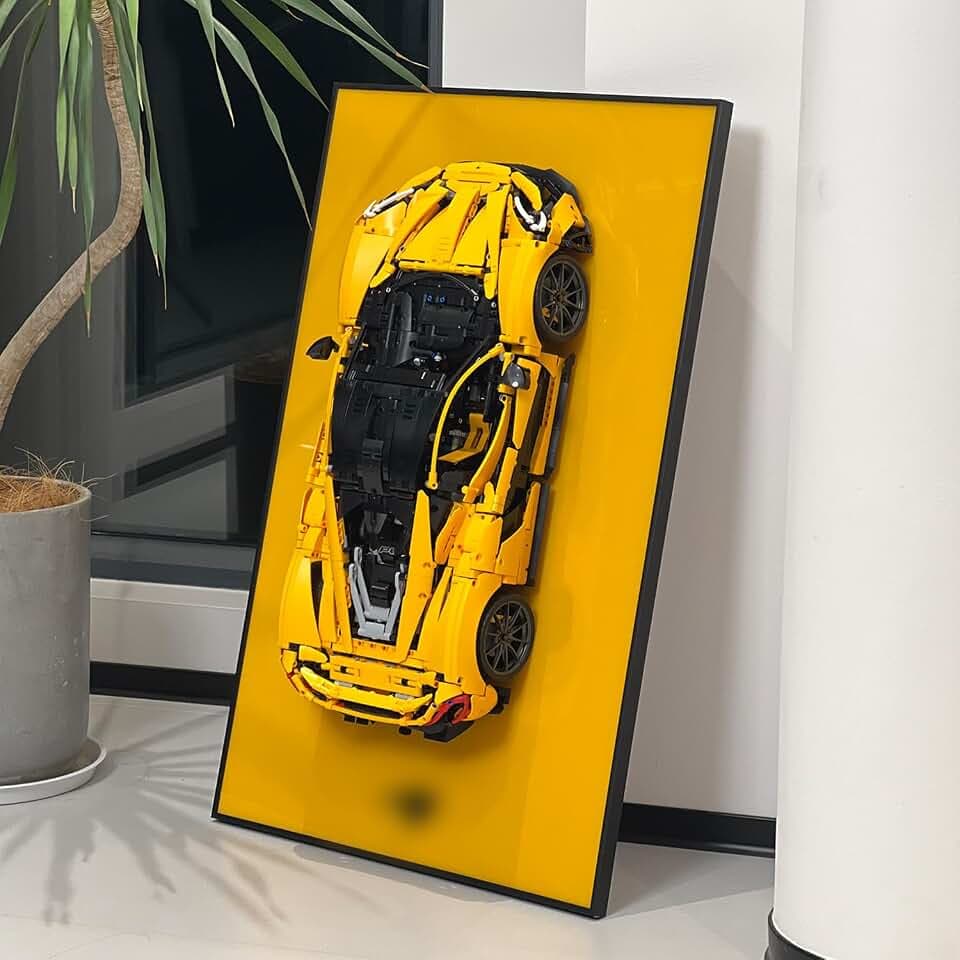 iLuane Display Wallboard for LEGO Technic McLaren P1 Hypercar Building Set 42172, Adult Collectibles Wall Mount, Home or Office Décor (No Car Included)