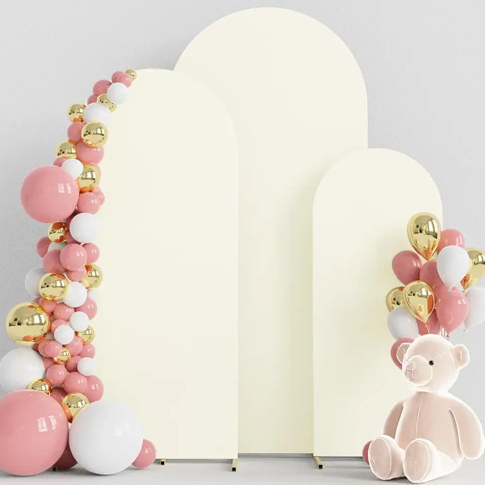 Wokceer Arch Backdrop Cover 6FT,5FT,4FT Ivory Arch Cover Stretchy Backdrop