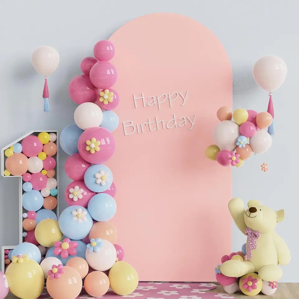 Fomcet 7.2ft Arch Backdrop Cover Pale Pink Arch Covers Spandex Backdrop