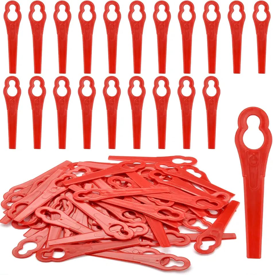 Ersatzmesser-Set Rasentrimmer-Zubehör, 100 STK Rasentrimmer Messer Kunststoff Ersatzmesser Set Kunststoffmesser für GE-CT 18 Li Kit/Li-Solo,GC-CT 18/24 Li-Solo/Li P-Solo/Li P Kit,FRT18A /FRT18A1