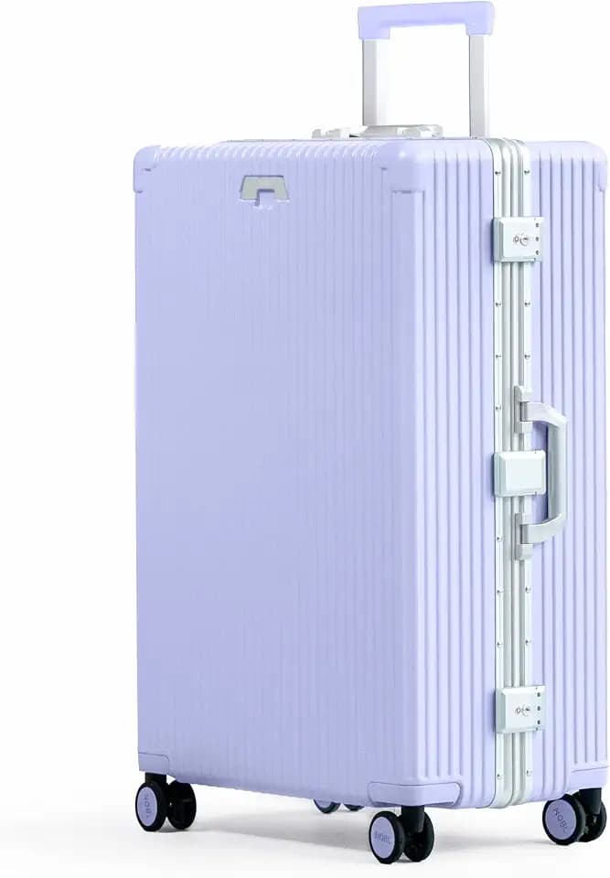 Nobl Travel Large Checked Suitcase, Zipperless Aluminum Frame PC Hard Shell
