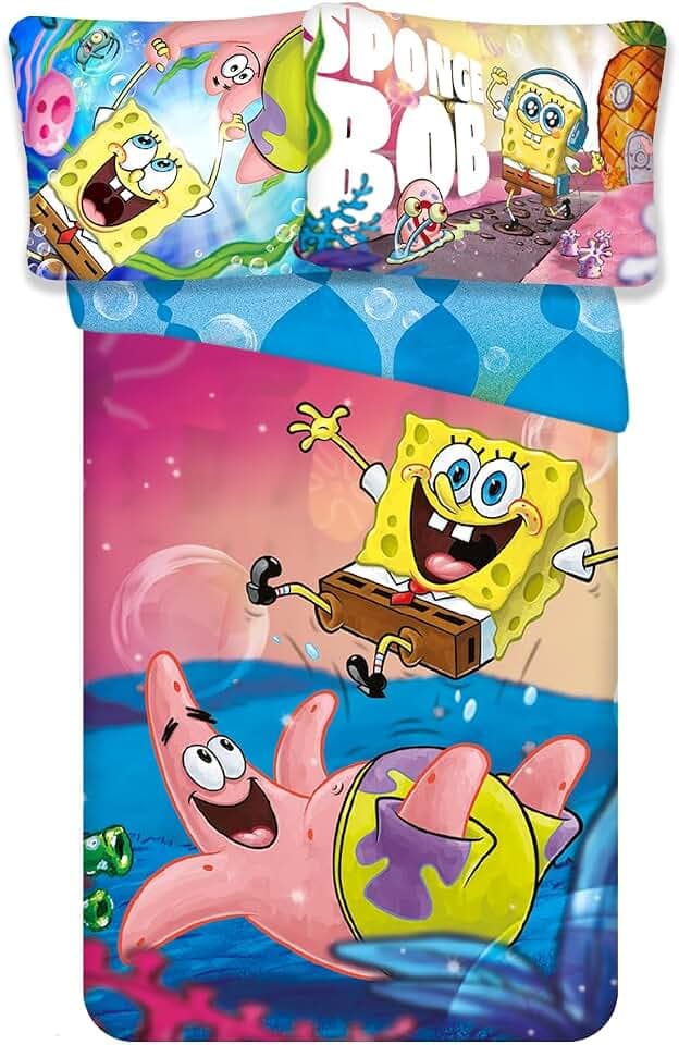 Spongebob Patrick Kinderbettwäsche 140x200 + Kissenbezug 65x65 Baumwolle