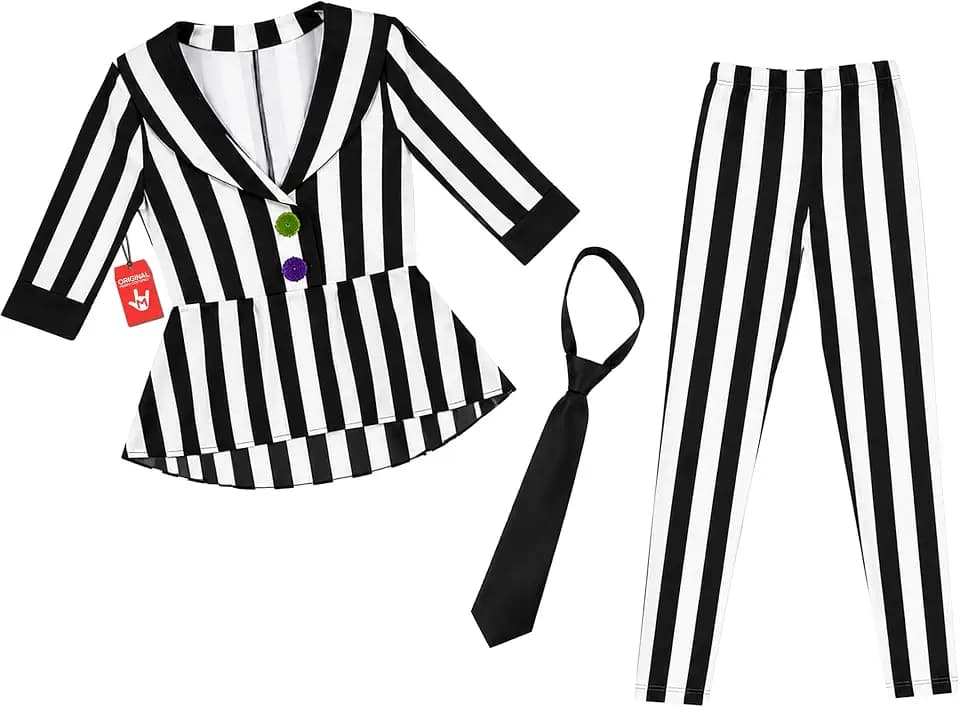 Morph Gestreiftes Anzug Kostüm Damen, Gruseliges Halloween Kostüm
