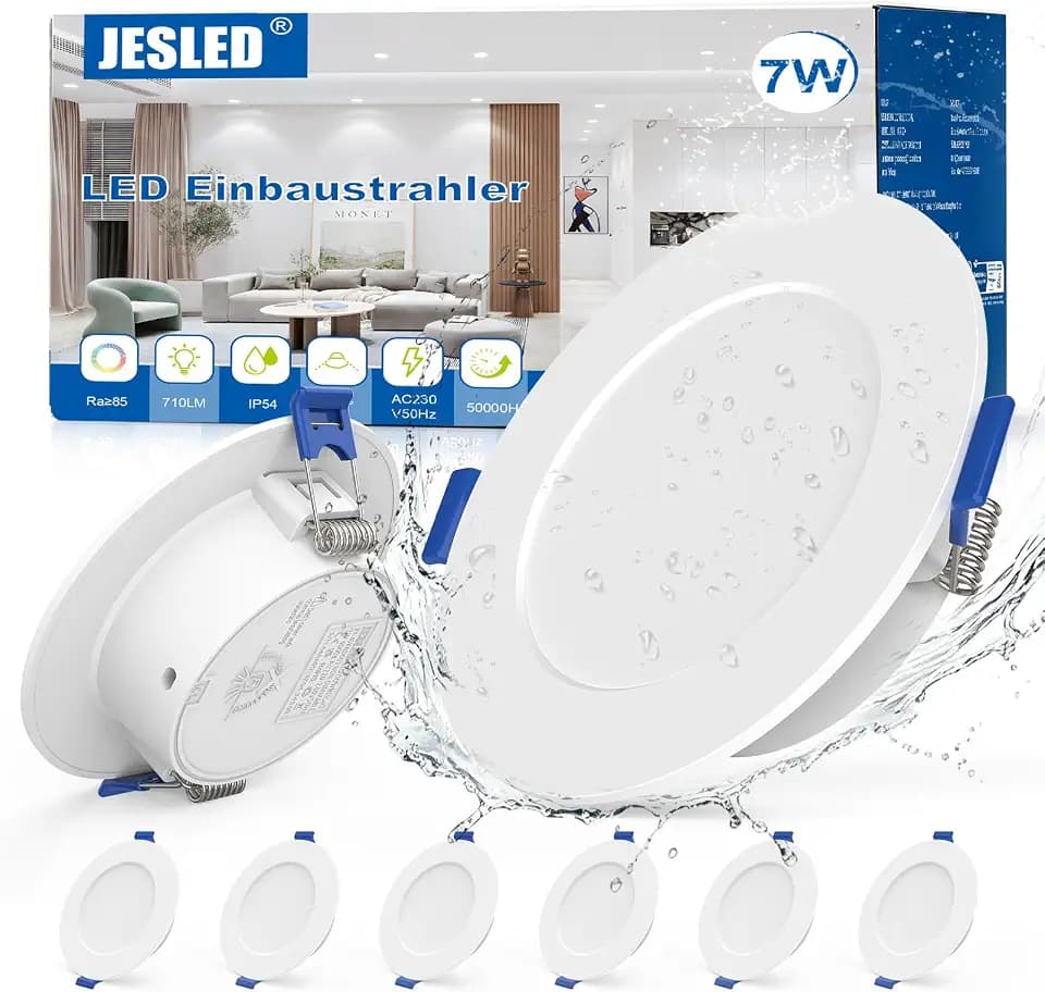 JESLED LED Einbaustrahler 230V, 7W 710LM LED Spot 75mm - 90mm Lochmaß