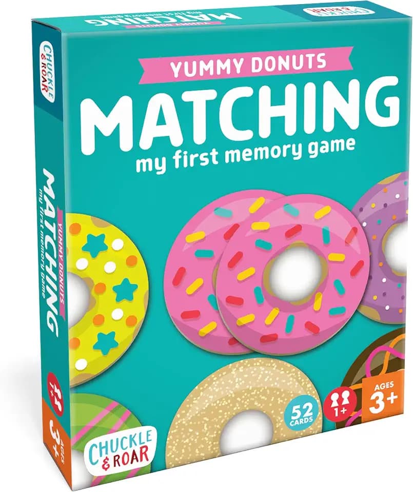 Chuckle & Roar Memory Game, Donuts, Matching Game, 52 Tiles, Ages 3+