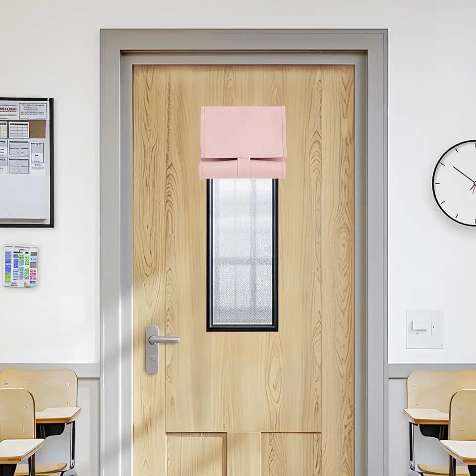 Vatge Pink Classroom Door Window Cover, 1 Panel, W8 x L36, Baby Pink