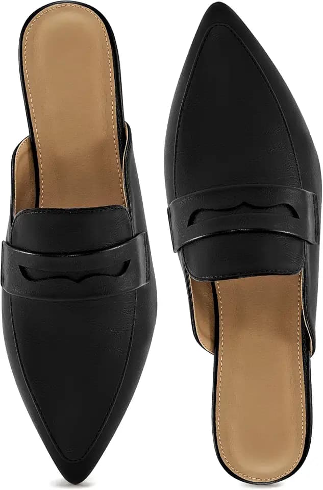 Alicegana Women's Pointed Toe Mules - Comfort Dressy Business Casual Shoes