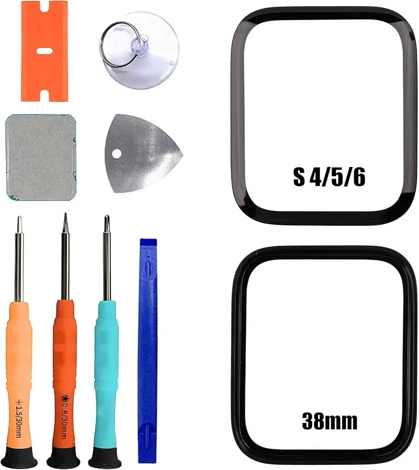 Für Ap-ple Watch Series 4 & 5 & 6 44MM Display Glas Frontglas Reparatur Replacement Set [mit OCA Kleber] [No LCD Screen] with Werkzeugsatz