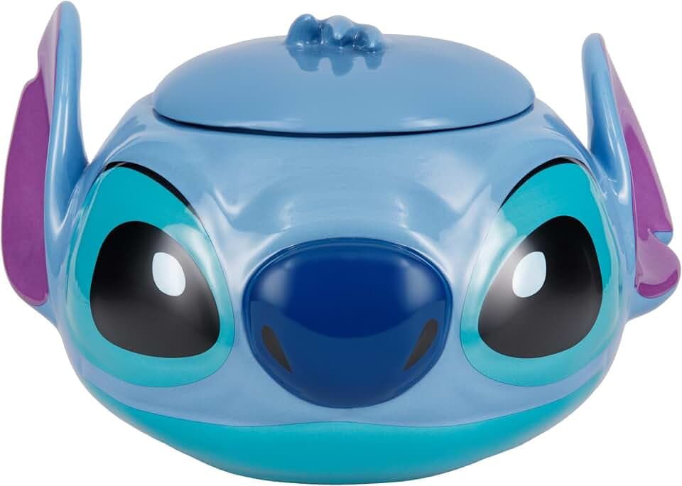 Stitch Keksdose - Offiziell lizenziertes Disney förmiges Behältnis mit Deckel, ideal zur Aufbewahrung von Keksen & Trockenwaren, neuartige Disney-Küchenutensilien