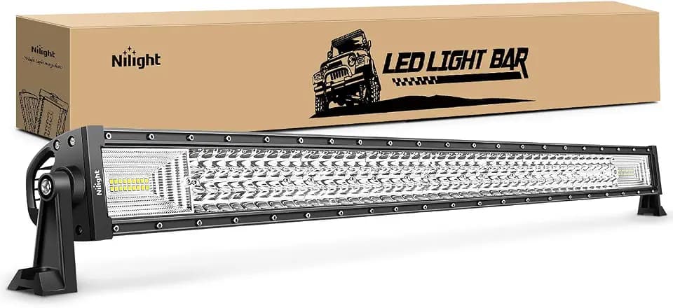Nilight - 18018C-A LED Light Bar 42Inch 648W Triple Row Flood Spot Combo Led Bar 43000LM Driving Lights Super Bright Led Off Road Lights for Trucks Jeep UTV ATV Boat,2 Years Warranty