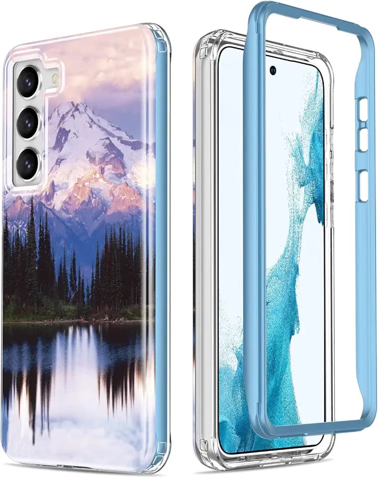 Esdot for Samsung Galaxy S23 Case,Military Grade Passing 21ft Drop Test,Rugged Cover with Fashionable Designs for Women Girls,Protective Phone Case for Galaxy S23 6.1" Snow Mountain