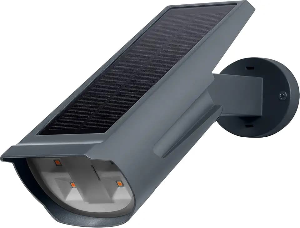 LEDVANCE ENDURA GARDEN SOLAR SPOT WALL&SPIKE 29,5cm – moderne LED Solar Akku Außenleuchte, als Wandleuchte oder Gartenleuchte nutzbar, 0,5W, 3000K warmweiß, 55 Lumen, dunkelgrau