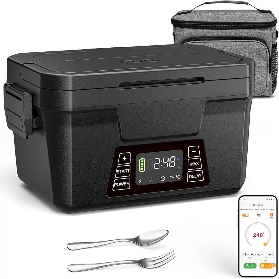 Cordless Electric Heated Lunch Box for Adults with APP, 1.5L, Max 248°F