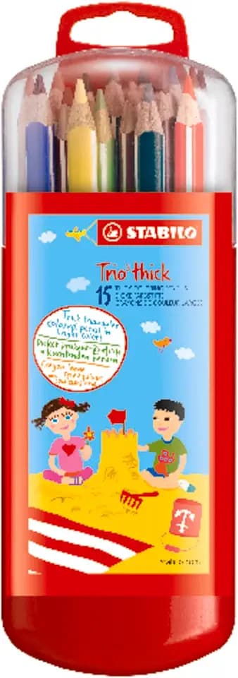 STABILO - Dreikant-Buntstift - Trio dick | 15er Box mit Hängelasche