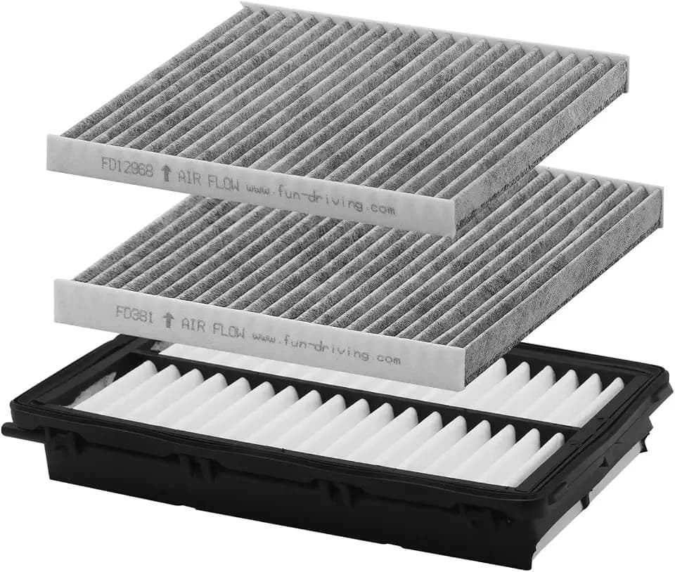 Comb Engine Cabin Air Filters for Kia Carnival 3.5L 2026 2025 2024 2023 2022 (Except Hybrid) (Cabin Filters Located Rear Under the Hood & Glove Box)