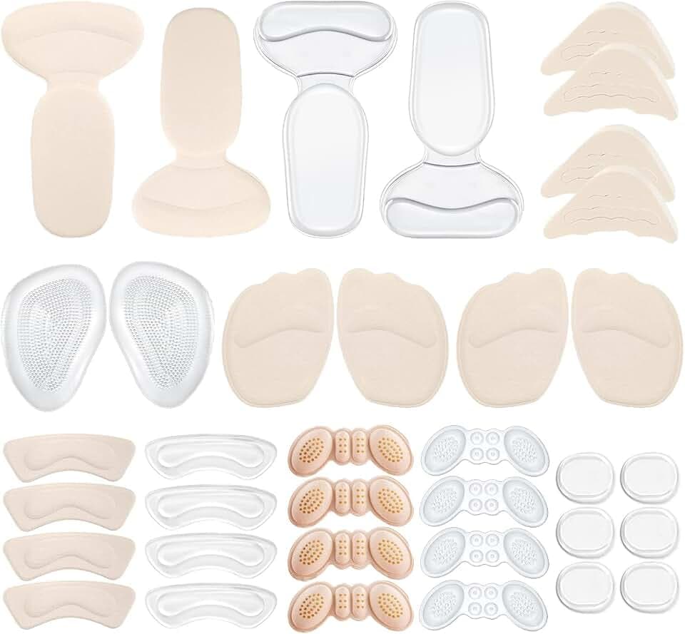 18 Pairs Shoe Filler High Heel Cushion Pads Adjustable Toe Filler Inserts Front Insoles Heel Grips Liner Insert for Preventing Too Big Shoe from Heel Slipping Blisters Relieve Pain