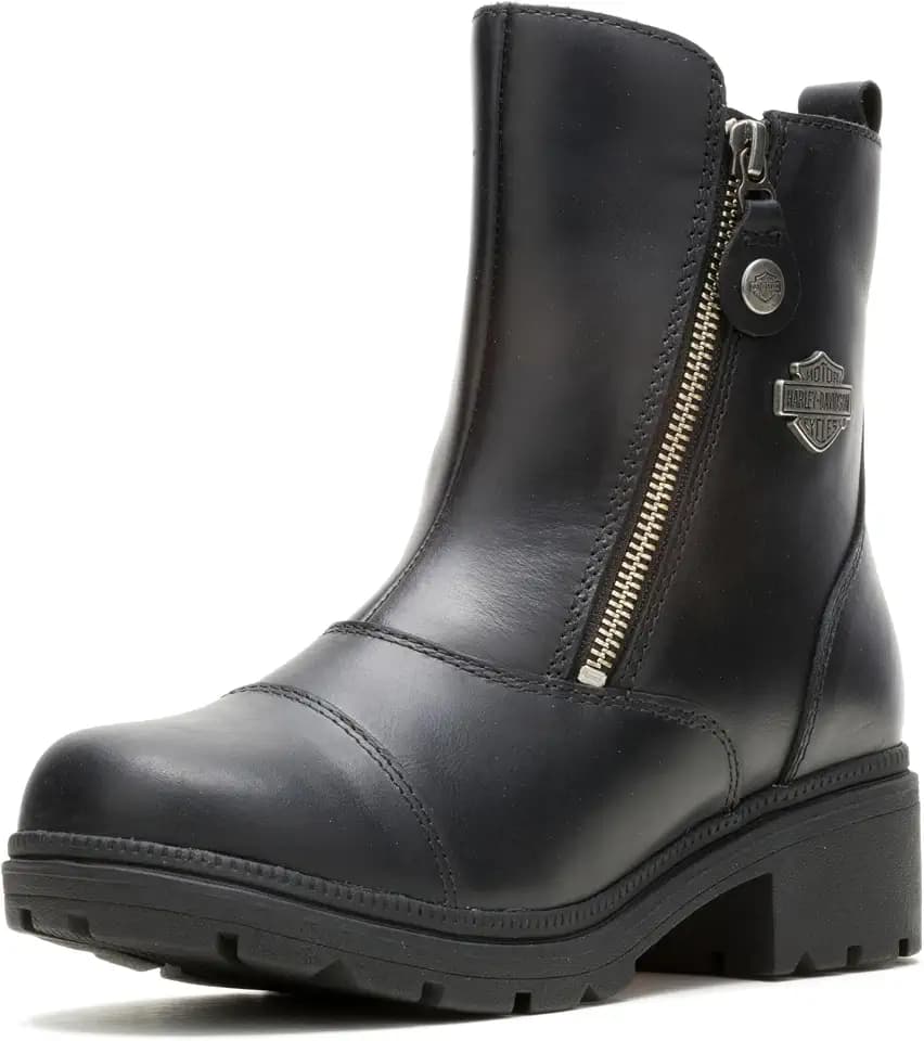 Harley-Davidson FOOTWEAR Womens Amherst Short Casual Boots Ankle Low Heel 1-2"