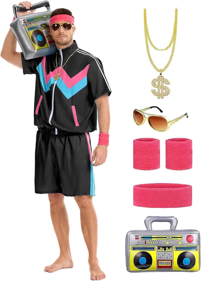 80er 90er Jahre Outfit Herren,Rapper Outfit Trainingsanzug