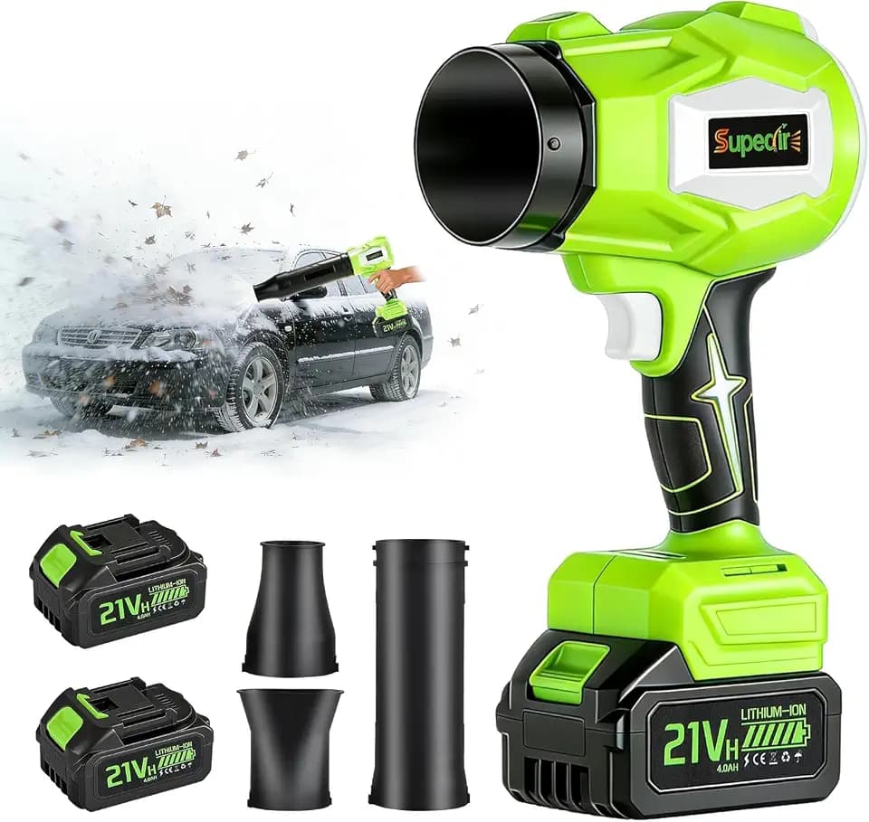 Leaf Blower Cordless Electric Blower Cordless with 2 X 4.0Ah Batteries and Charger for Yards, Garages, Lawns