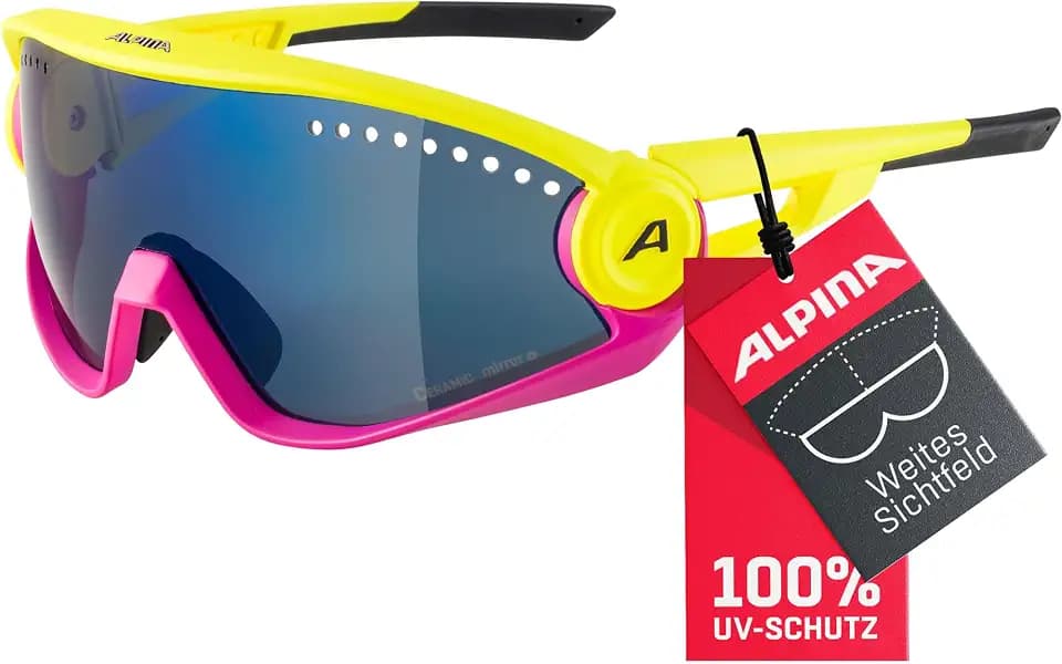 ALPINA 5W1NG - Verspiegelte und Bruchsichere Sport- & Fahrradbrille Mit 100% UV-Schutz Für Erwachsene