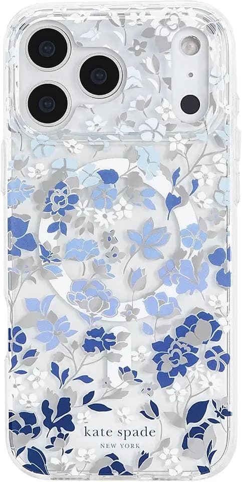 kate spade new york iPhone 17 Pro Max Case - Flowerbed Blue Gems