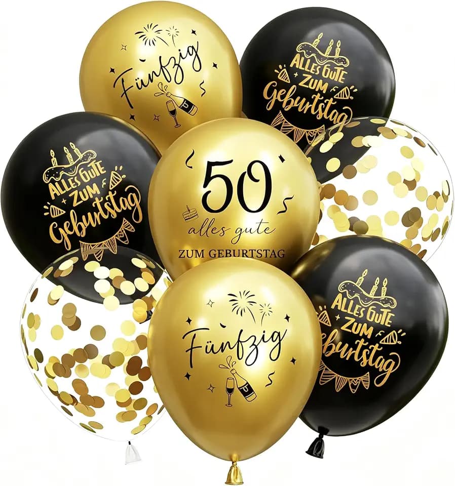 Deko 50. Geburtstag Mann, 24 Stück Luftballons 50 Geburtstag Mann Frauen