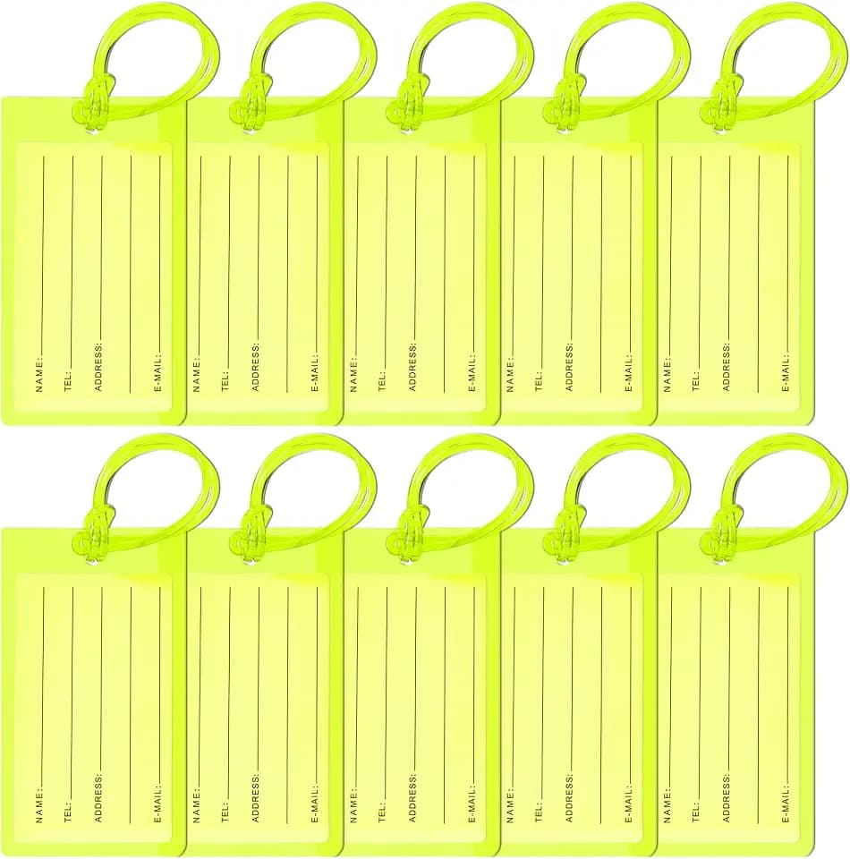 10 Pack Luggage Tags for Suitcases, Airplane Travel Essentials