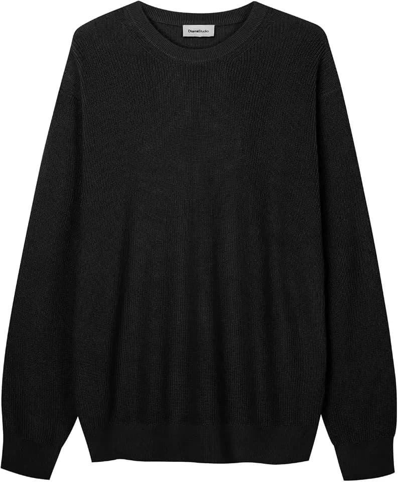 Diana Studio, Gestrickter Rundhalsausschnitt – Herren, 100% Baumwolle, Lange Ärmel, Regular Fit