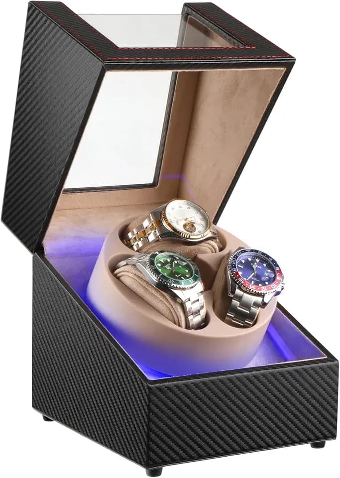 Watch Winder for 3 Automatic Watches,Japanese Quiet Motor