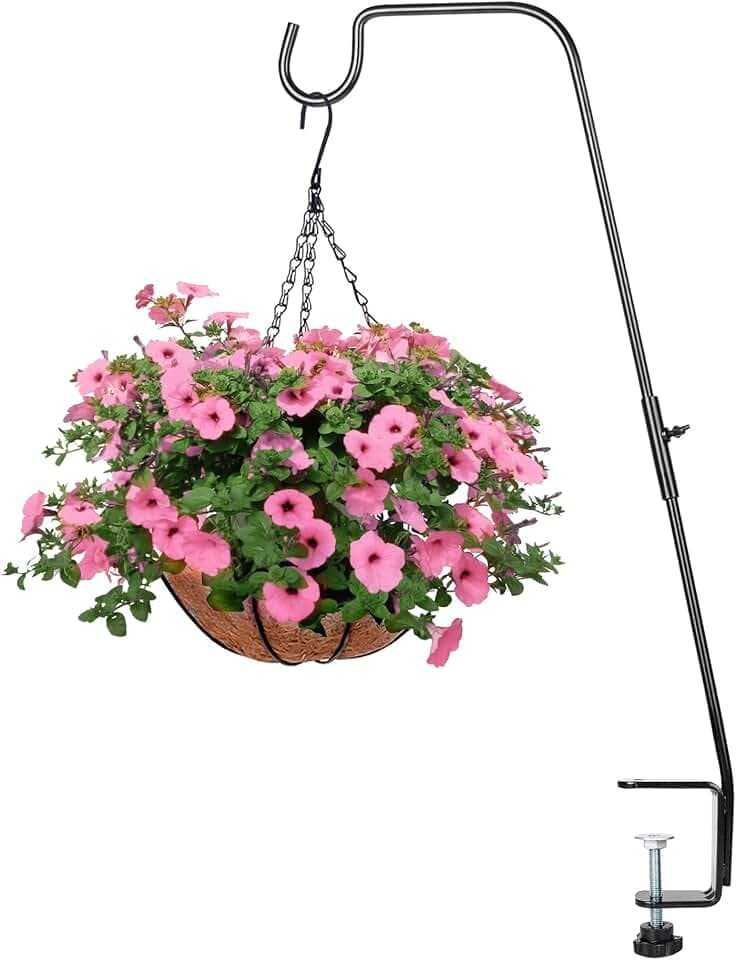 BOLITE Deck Hook, 28 Inch Bird Feeder Hanger for Hummingbird Feeders, Black