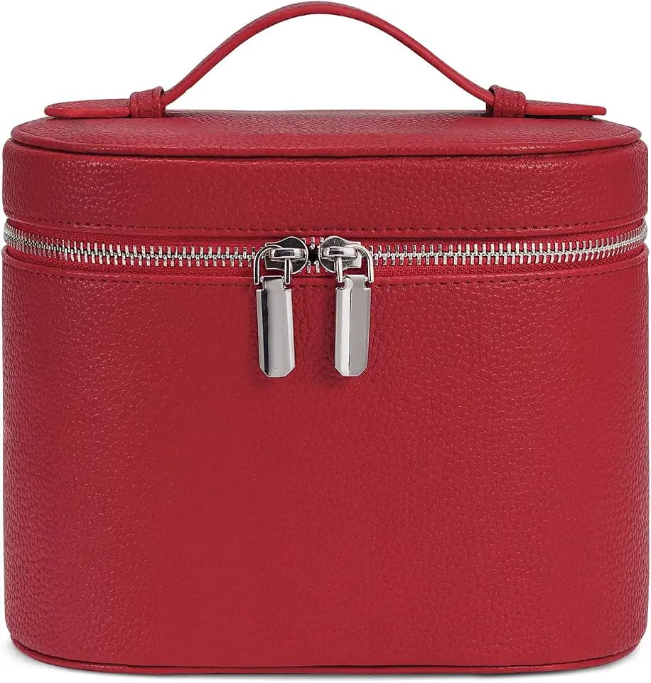 honitty Makeup Bag, Travel Make up Case with Compartments and Handle, Portable Cosmetic Organizer Bags,Toiletry Bag for Women