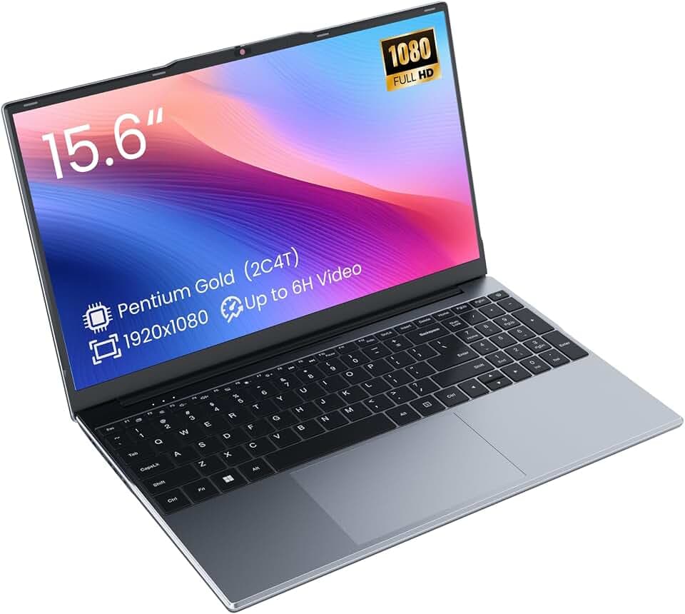 Phatom 15.6" FHD Laptop Computers, Compatible with Windows 11, Pentium Gold (Beats Pentium, Celeron), Cooling Fan, 4GB RAM, 128GB SSD, Up to 2TB, HDMI, for Business, Student