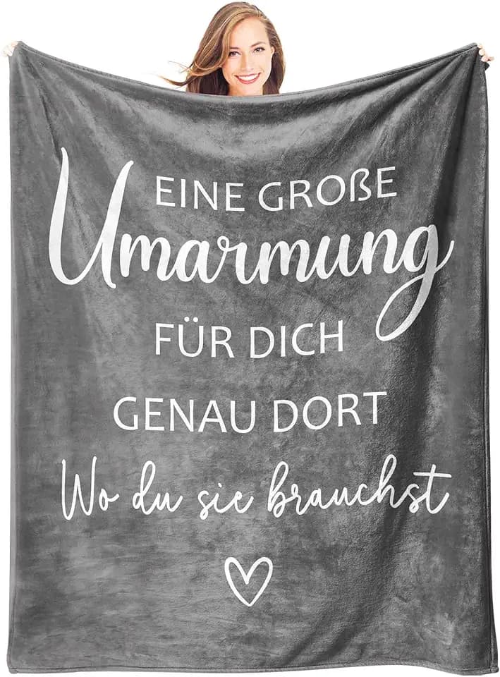 Geschenk für Frauen - Kuscheldecke mit Spruch, Gute Besserung Geschenke, Get Well Soon Gift, Motivationsgeschenke für Frauen, Trauergeschenk, Trostgeschenk