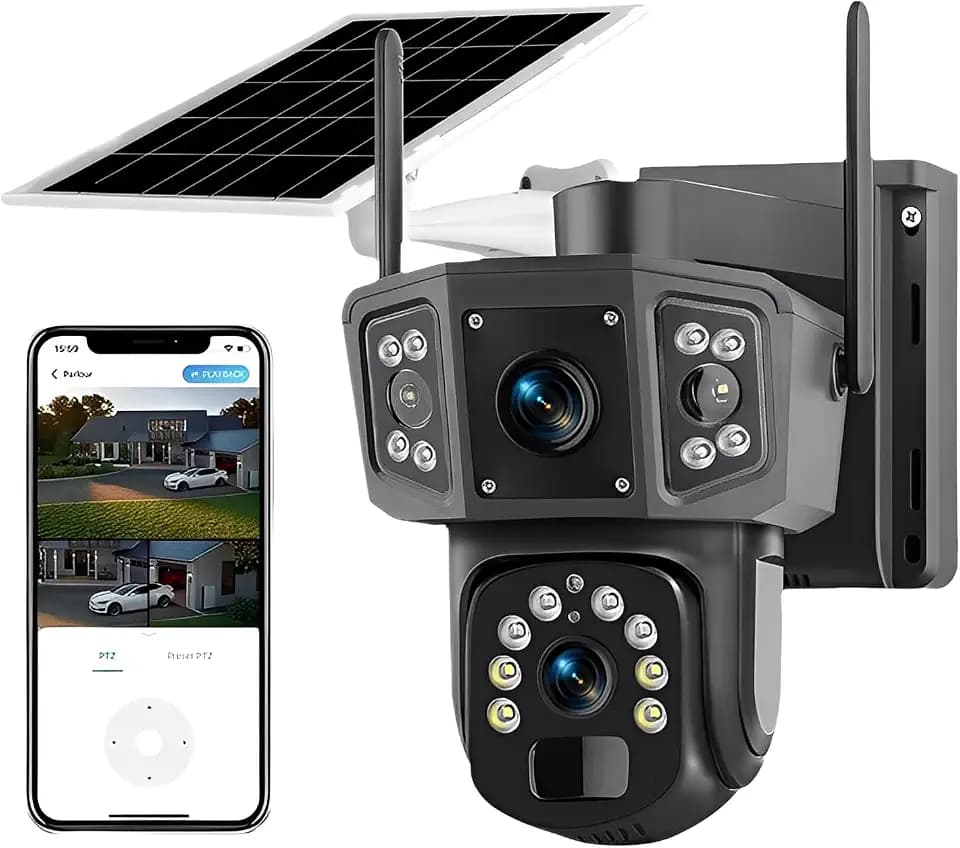 Yoidesu 4K Solar Security Cameras, for Pro APP Connection 2 Way Audio, Home Security Systems 8MP HD Solar Power Outdoor Camera for Home with Solar Panel Power, 4G Network Usage