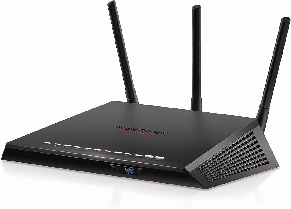 Netgear Nighthawk Gaming Router (AC1750 Speed, Dual-Core-Prozessor, 4x Gigabit LAN Port, Anti-Buffer-Bloat, QoS, Bandbreitenmanagement, Gaming Software mit Geo-Filter by Netduma, XR300)