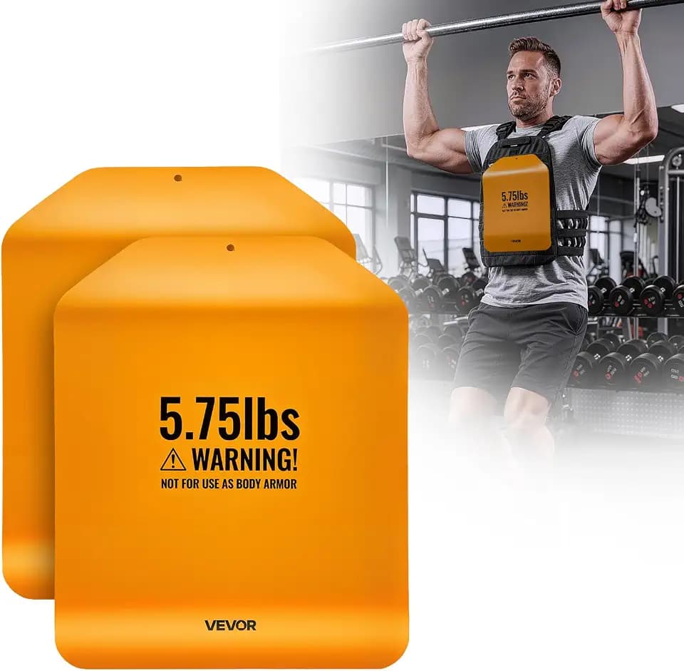 VEVOR Weight Vest Plates, 5.75/8.75/14.5/19.75 LB Pairs, Premium Steel Weighted plates, Additional Weight for Weight Vests, for Strength Training, Running, Fitness, Heavy Workouts