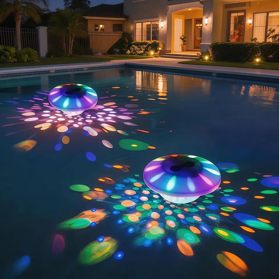 Floating Pool Lights for Night Party,2 Pack 4000mAh,7 Colors/6 Modes,IP68