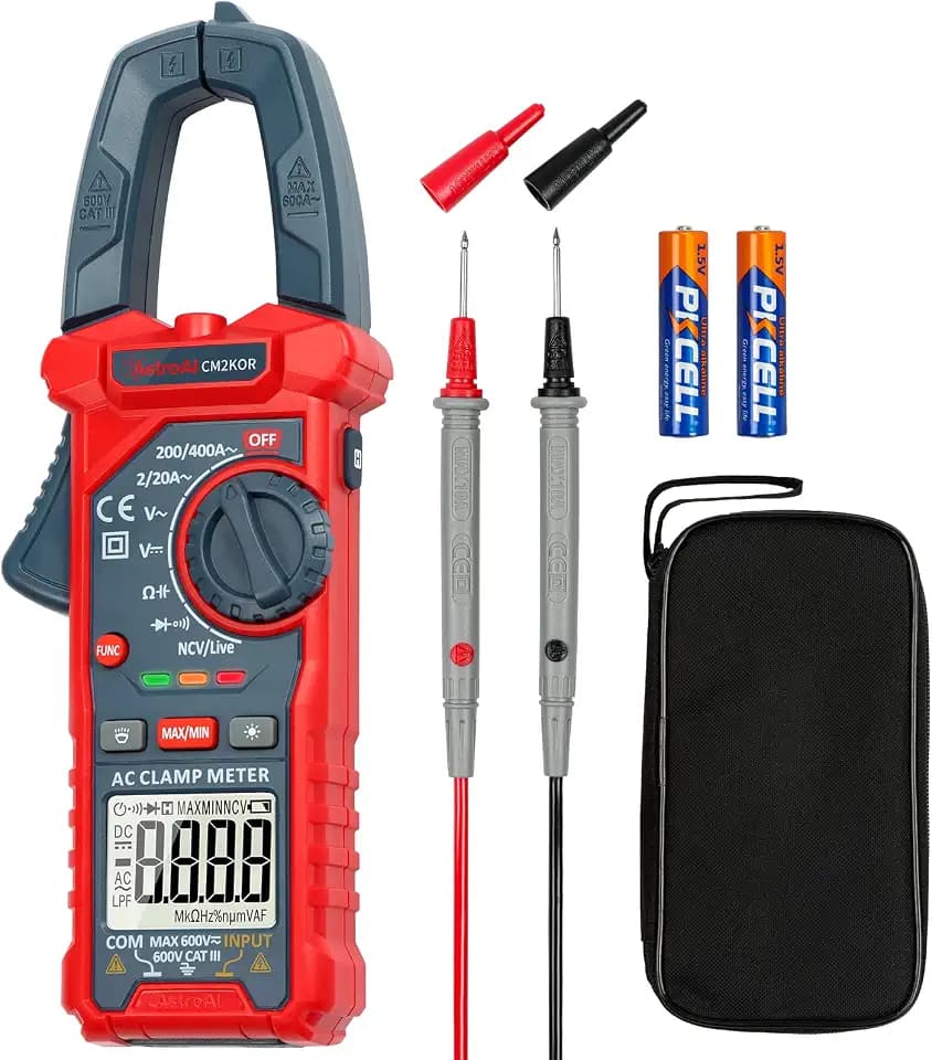 AstroAI Digital Stromzange, 2000 Counts Auto Range Strommessgerät, NCV