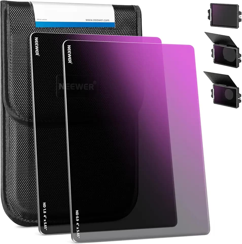 NEEWER 2 Pack ND0.9/1.8 (3/6 Stops) Square ND Filter, 4"x5.65" Dual Sided