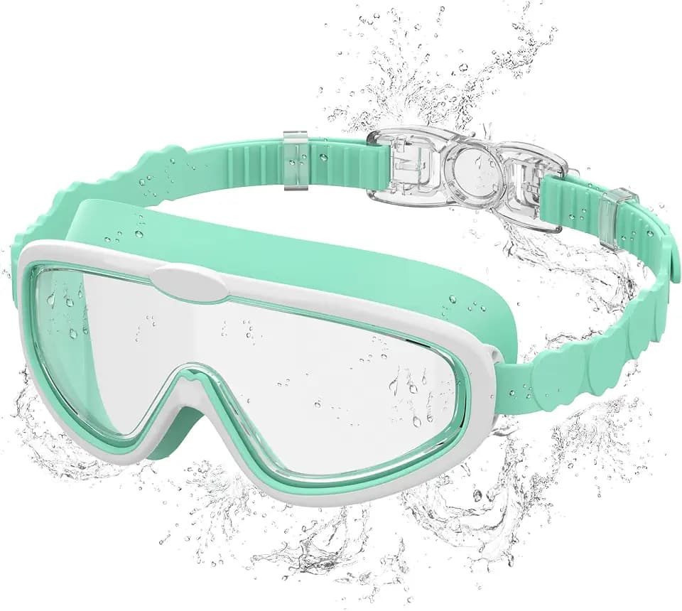 Schwimmbrille Kinder 3-14 Jahre mit mit Großem Rahmen Anti-Fog