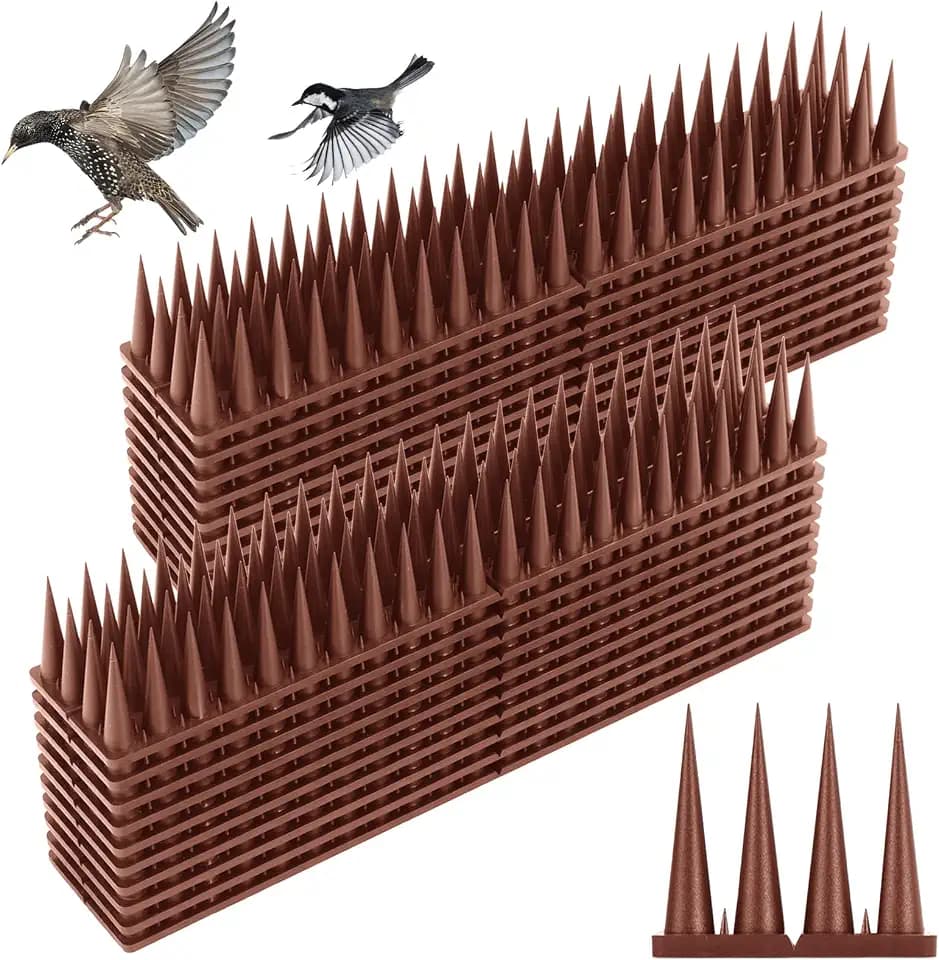 Bird Spikes, 28 Feet Bird Guard Spikes for Squirrel Cat Raccoon and Other Small Animals, Pigeon Spikes for Outdoor Fences and Roofs, Durable Plastic Bird Barrier Strips(30 Pack)