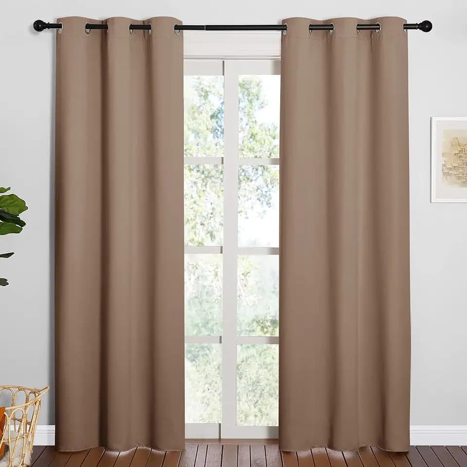 NICETOWN Cappuccino Blackout Curtains for Bedroom 42" w x 84" L 2 Panels