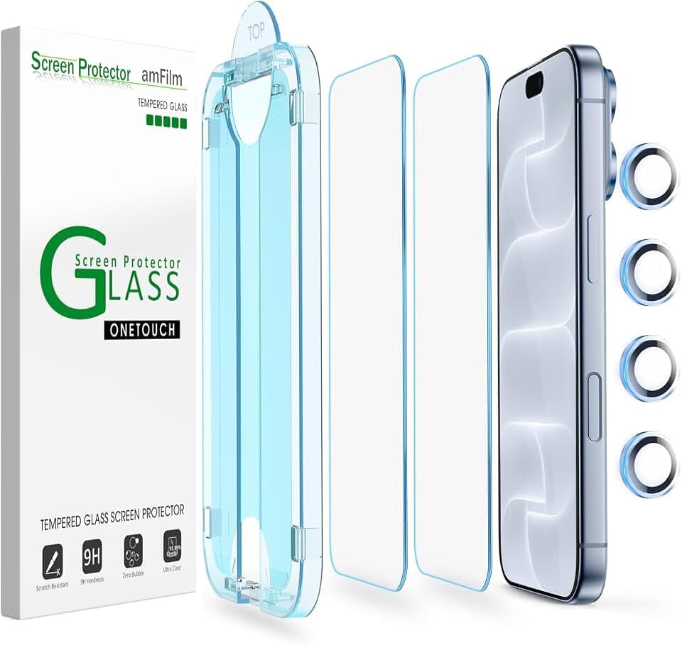 amFilm OneTouch for iPhone 18 Pro 6.3'' Screen Protector Tempered Glass